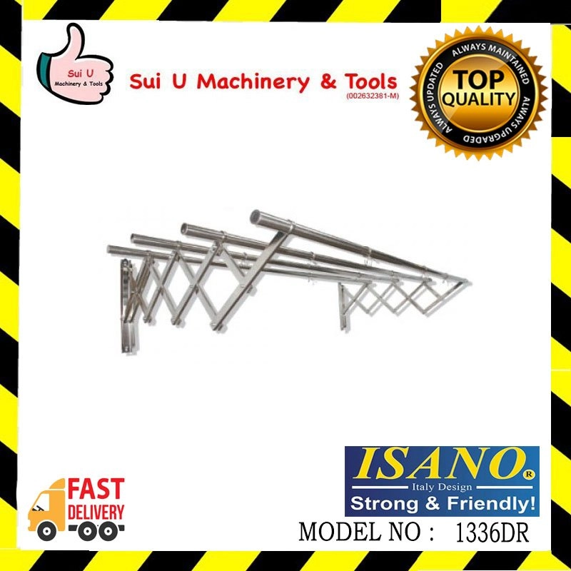 ISANO 1336DR Premium 6' x 3 Rods Stainless Steel Retractable Clothes Drying Rack