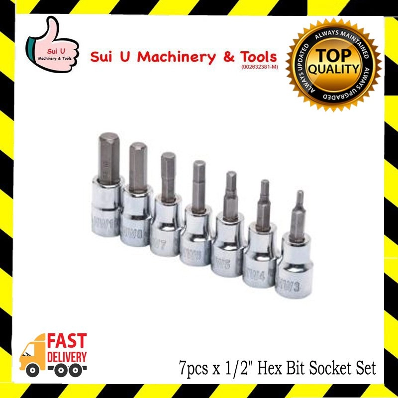 SB TOOLS HBSS1207 DR Hex Bit Socket 7pcs 1/2"