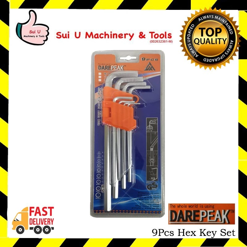 DAREPEAK 9pcs Hex Key Set