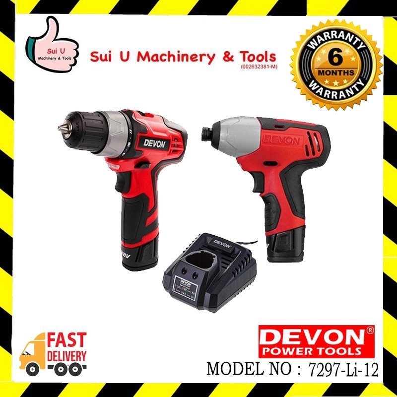 DEVON 7297-Li-12 Cordless Drill / Impact Driver (Combo Kit) 12v