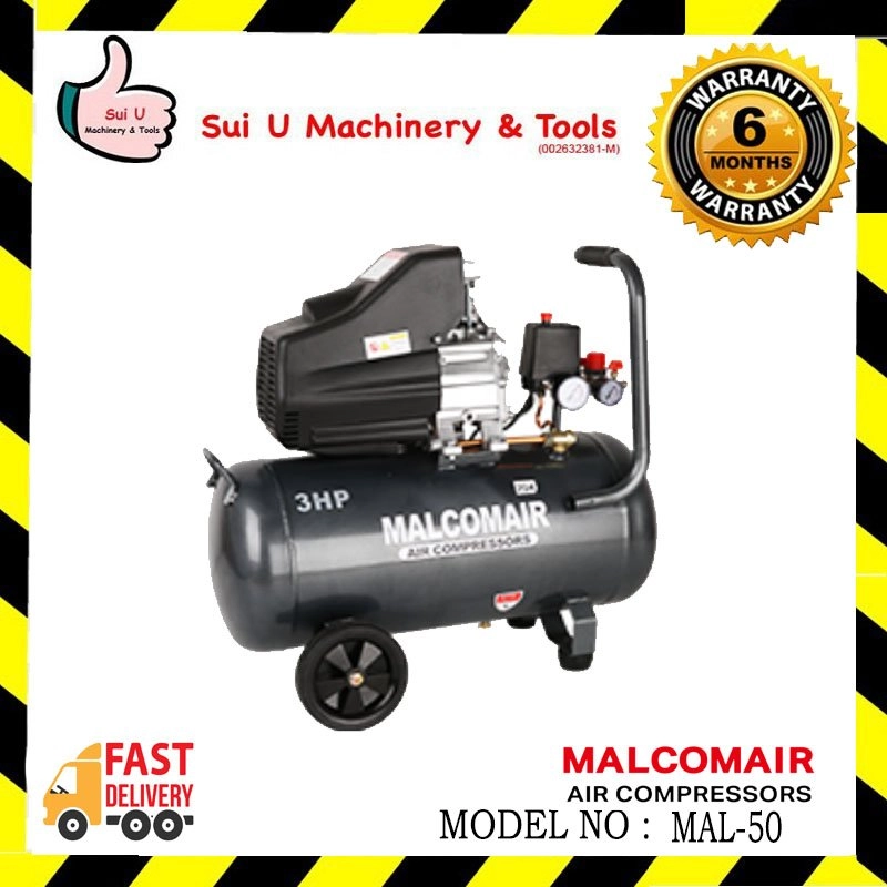 Malcomair MAL50 / MAL-50 Air Compressor 3hp 50litre