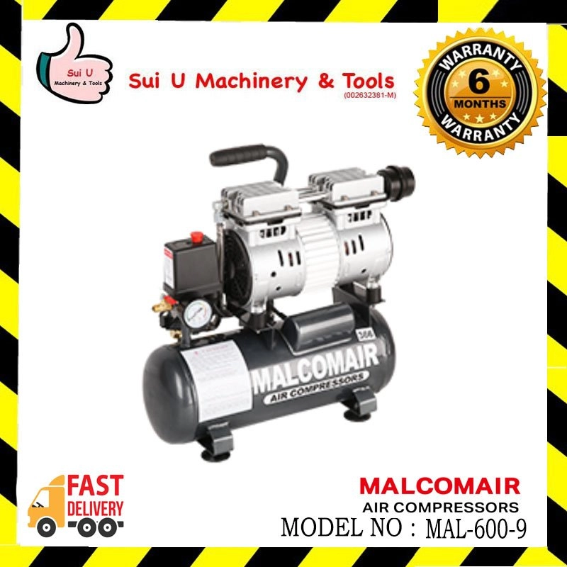 MALCOMAIR MAl-600-9 Oilless Air Compressor 1hp 9litre