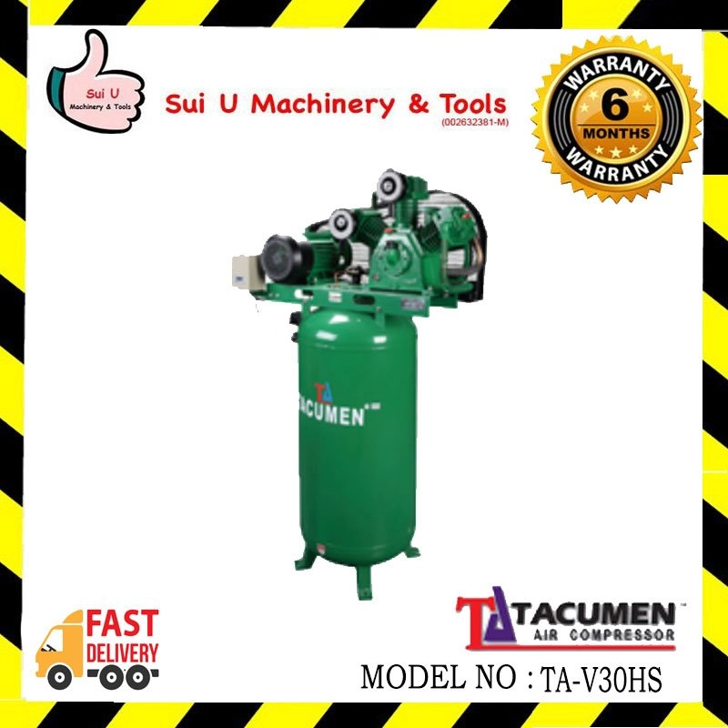 TACUMEN TA-V30HS Belt Driven Air Compressor 3hp 200litre 12.5bar 240v