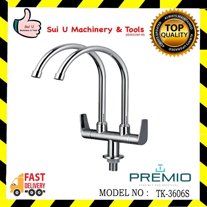 PREMIO TK-3606S DOUBLE SINK PILLAR TAP