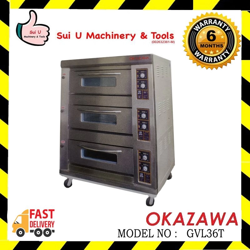 OKAZAWA GVL36T Industrial Gas Oven 3Layer 6Tray