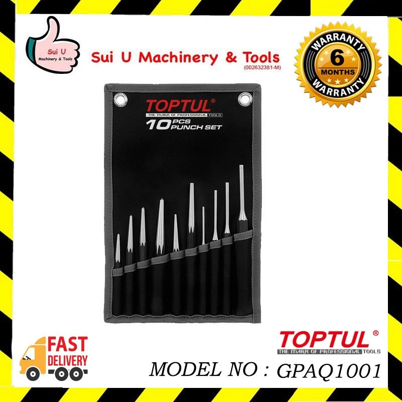 TOPTUL GPAQ1001 10PCS Punch Set