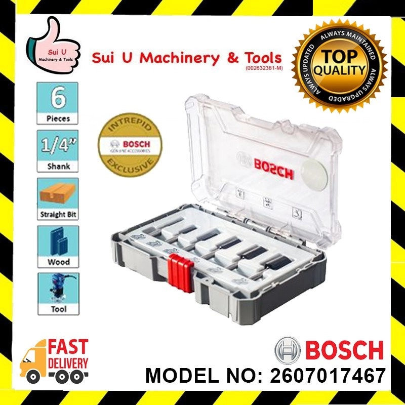 BOSCH 6pcs Straight Bit Set 1/2''