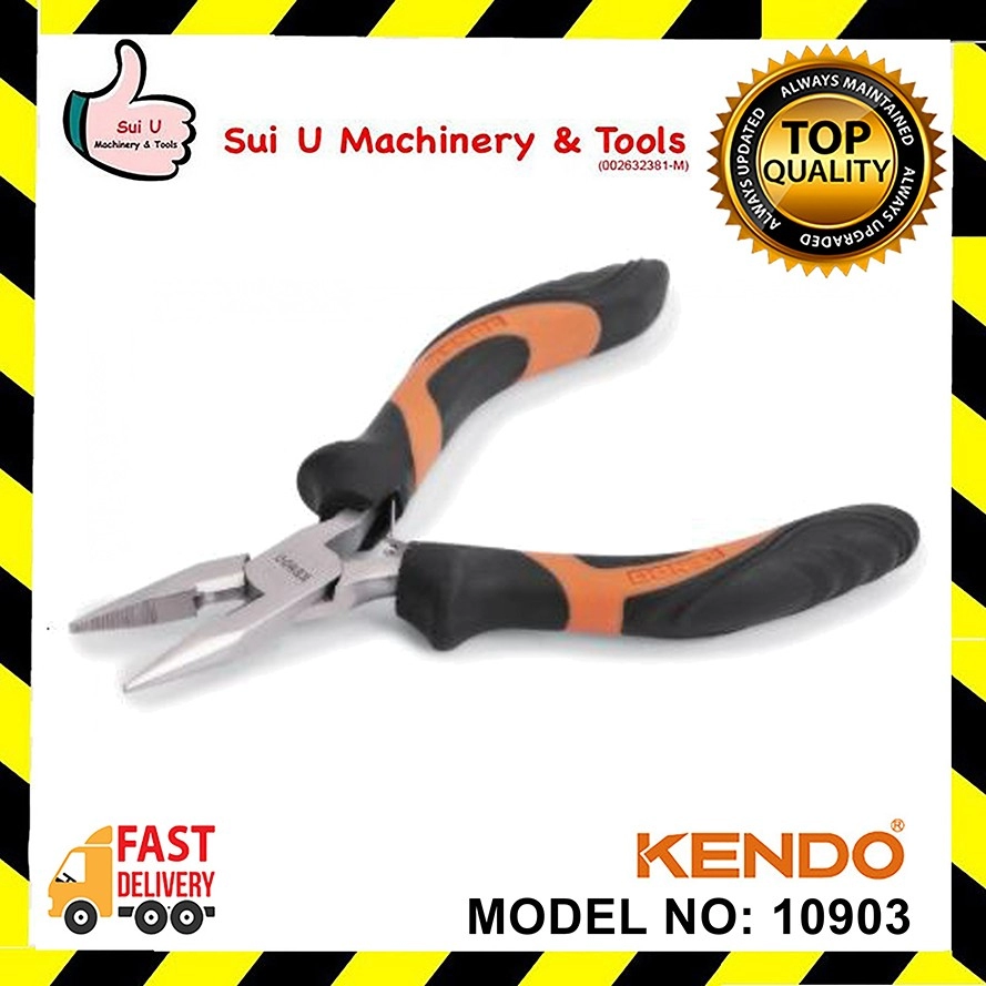 KENDO 10903 115MM / 4-1/2'' Long Nose Mini Plier