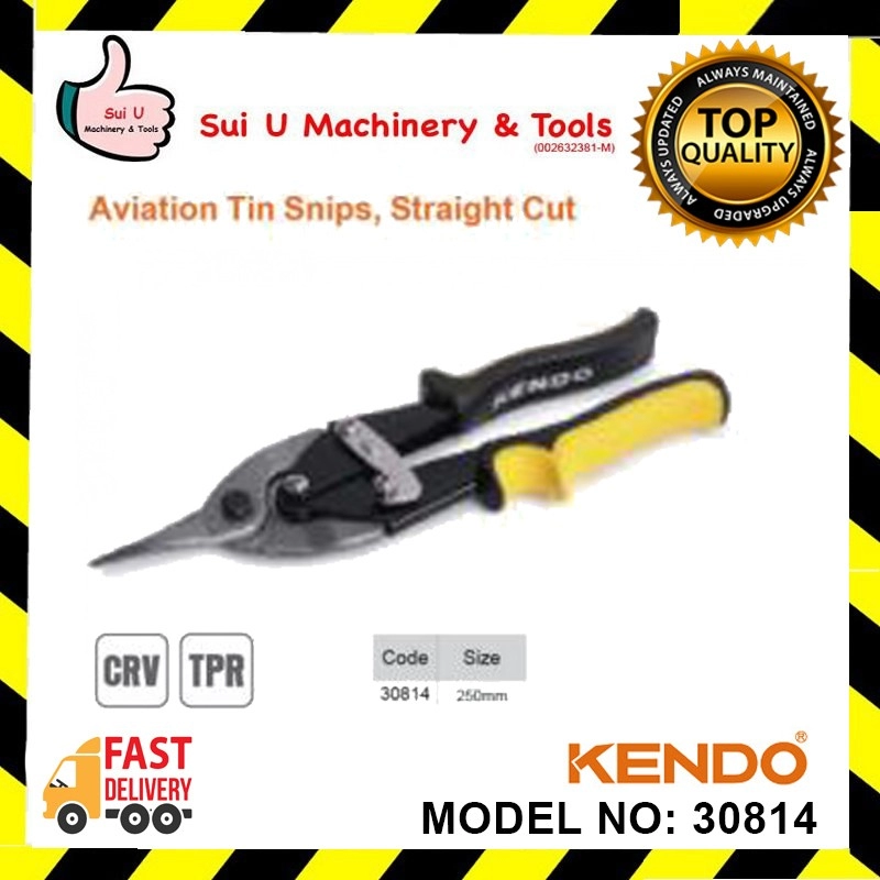 KENDO 30814 250mm Aviation Tin Snip (Straight Cut)
