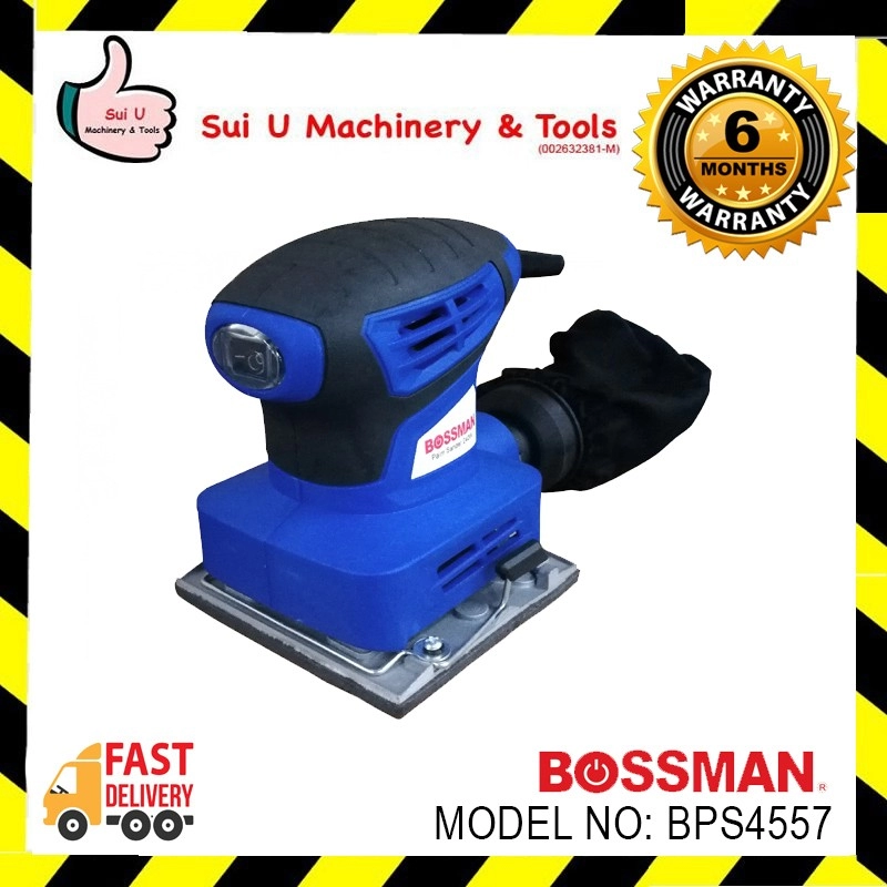 BOSSMAN BPS4557 / BPS4557 Palm Sander 240W FOC Sanding Paper & Dust Collection Bag