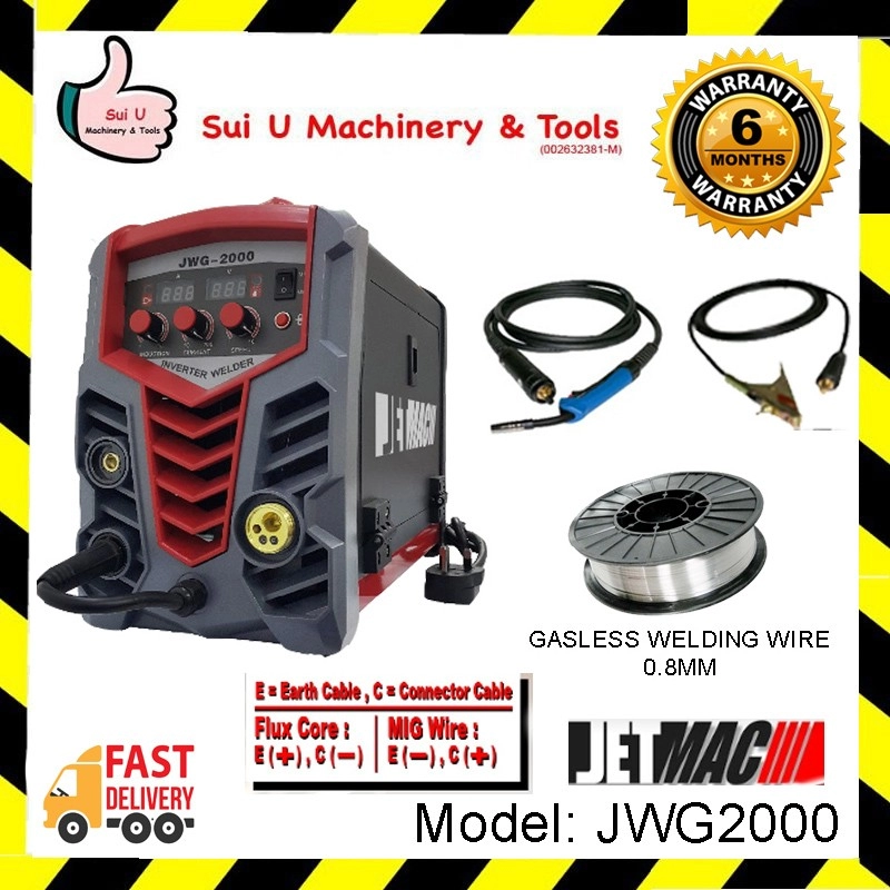 Jetmac JWG2000 MIG Inverter Welder Welding Machine with Gasless Welding Wire