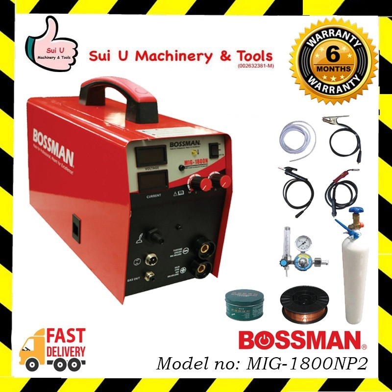 BOSSMAN MIG-1800NP2 220V 3in1 Welding Machine c/w Standard Accessories (MIG/ARC/LIFT TIG)