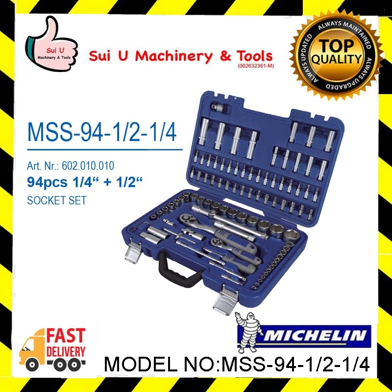 Michelin MSS94 94pcs 1/4''+1/2'' DR Socket Wrench Set CV 602010010