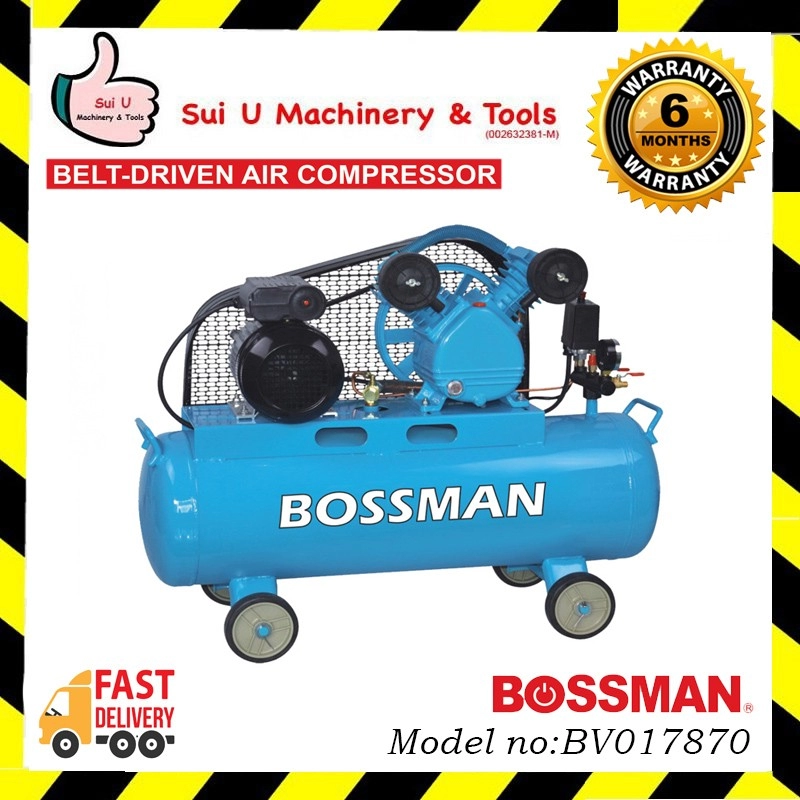 BOSSMAN BV017870 2HP Belt-Driven Air Compressor 1.5kW 1030RPM