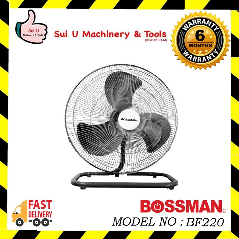 BOSSMAN BF220 20" Industrial Floor Fan High Speed 3 Blade 160w