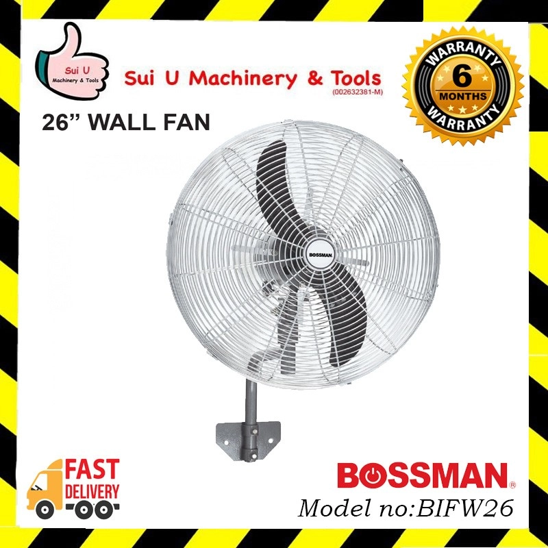 BOSSMAN BIFW26 26" Industrial Wall Fan High Speed Cooling 650mm 160W