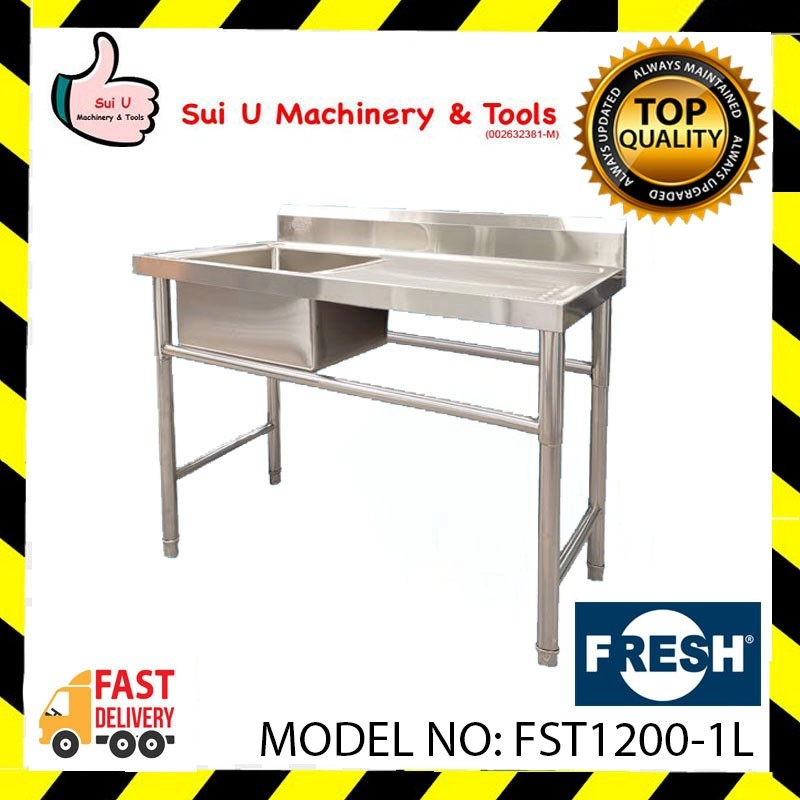 FRESH FST1200-1L Sink Table 1 Sink (Left) 4ftX2ftX3ft