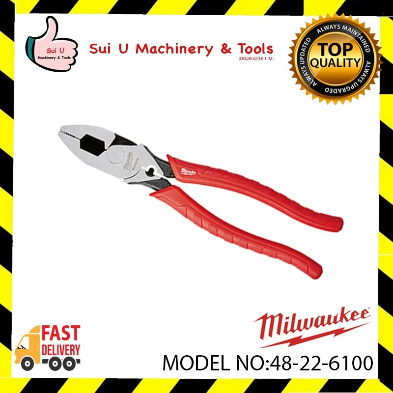 MILWAUKEE 48-22-6100 9" Comfort Grip High Leverage Lineman's Pliers with Crimper