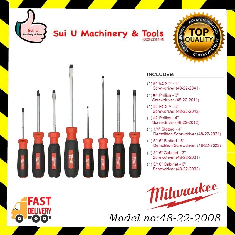 MILWAUKEE 48-22-2008 8 PC Screwdriver Set