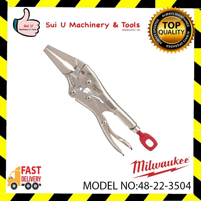 Milwaukee 48-22-3504 4" Torque Lock™ Long Nose Locking Pliers with Grip