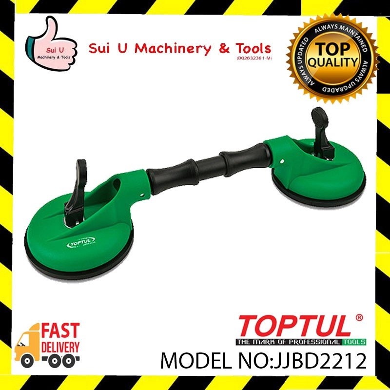 TOPTUL JJBD2212 120mm Double Vacuum Suction Cup Lifter with Flexible Head