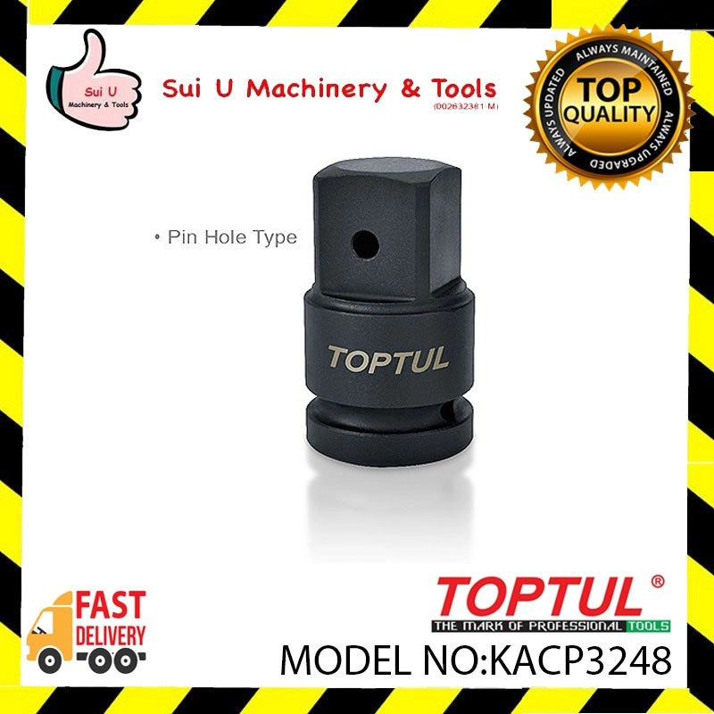 TOPTUL KACP3248 Impact Adapter Pin Hole Type DIN3121 CR-MO Black Phosphate Finished
