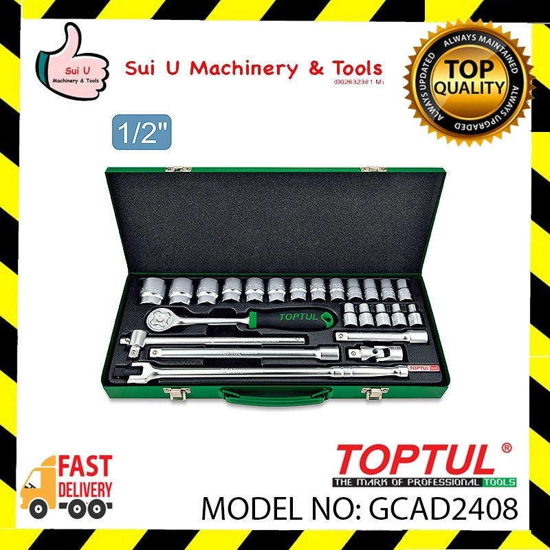 TOPTUL GCAD2408 24pcs 1/2'' DR. Socket Set