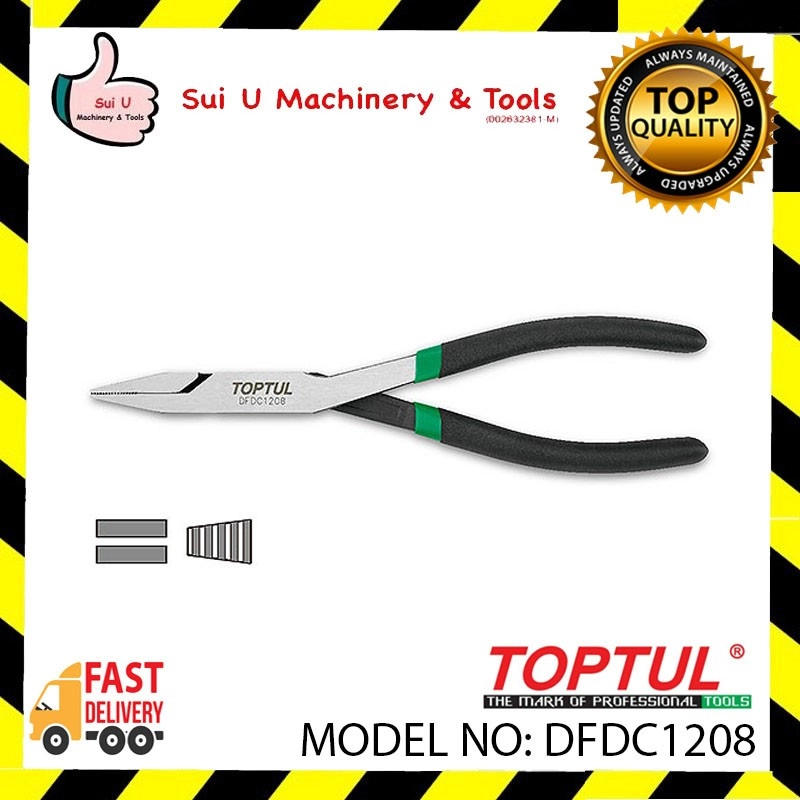 TOPTUL DFDC1208 8'' Heavy Duty Flat Nose Duck Bill Pliers