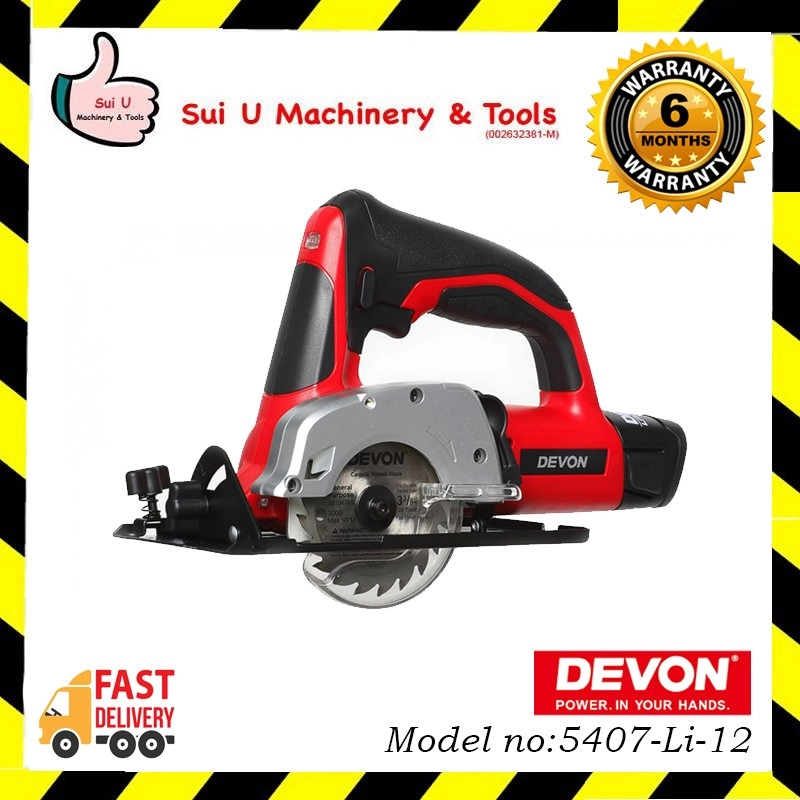 DEVON 5407-Li-12 Cordless Circular Saw 86mm (3 3/8") 12V