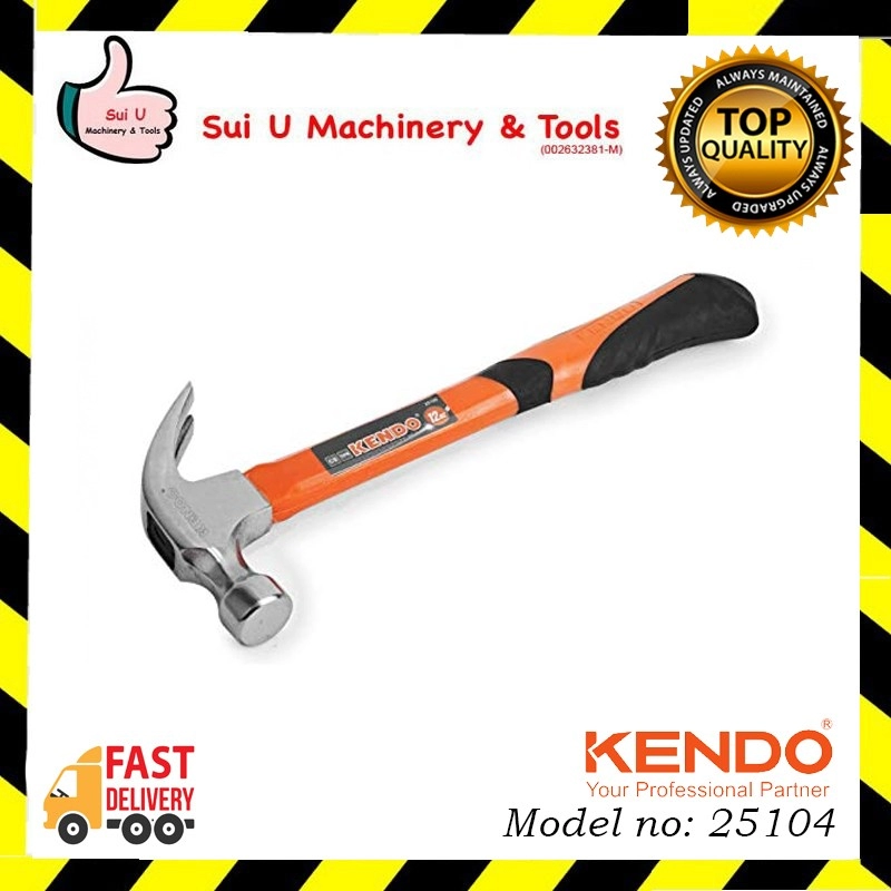 KENDO 25104 Claw Hammer 16oz / 450g Fibre Glass Shaft