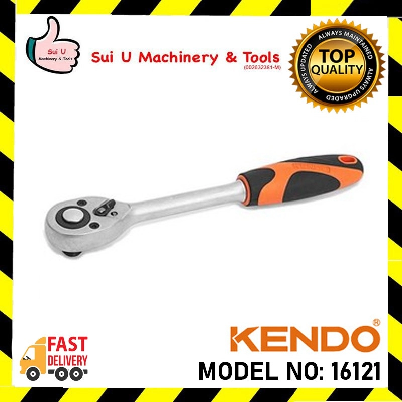 KENDO 16121 1/2'' Dr. Ratchet Handle Hardened Chrome Vanadium steel