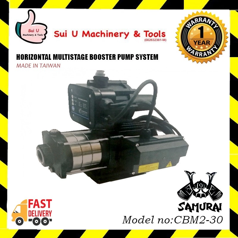 SAMURAI CBM2-30 Water Pump Horizontal Multi-stage Booster Pump System 0.47Kw 240v Made in Taiwan