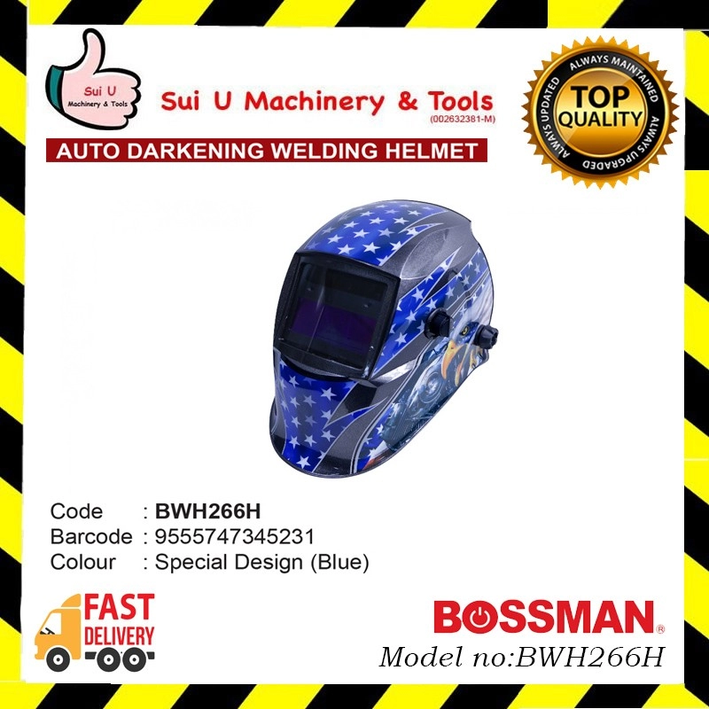 BOSSMAN BWH266H Auto Darkening Welding Helmet (Special Design Blue)