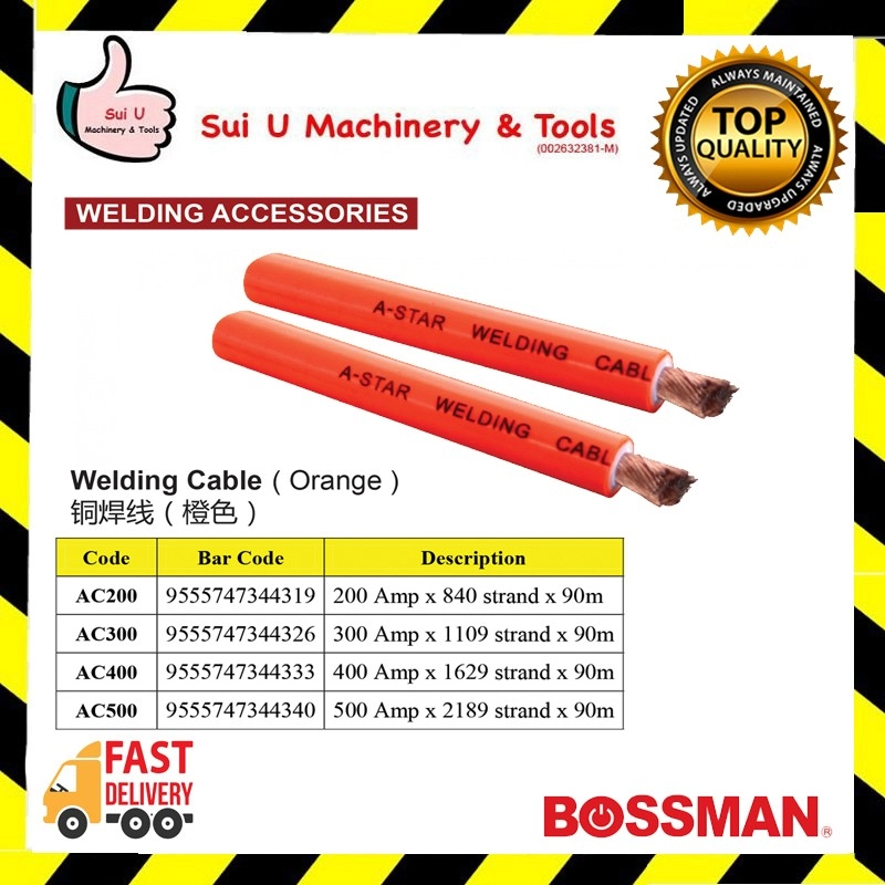 BOSSMAN Welding Cable (Orange) 90m Welding Accessories