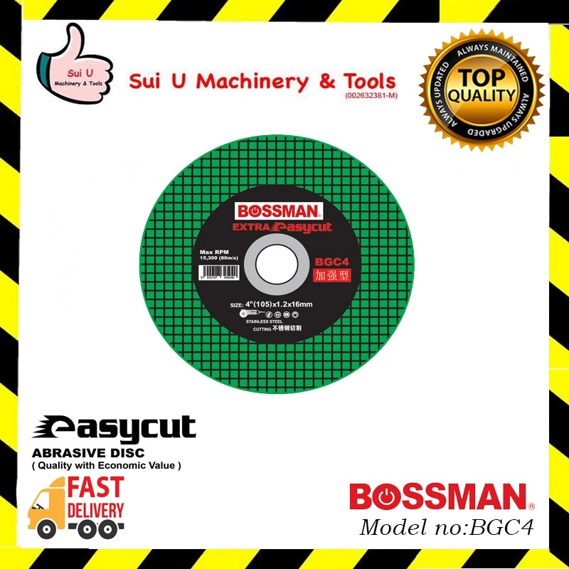 BOSSMAN BGC4 4" Ex-tra EasyCut Cutting Wheel (INOX) Green