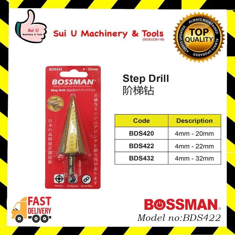 BOSSMAN BDS422 Step Drill 4mm-22mm