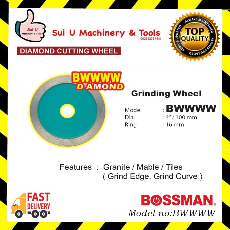 BOSSMAN BWWWW 4" Diamond Grinding Wheel