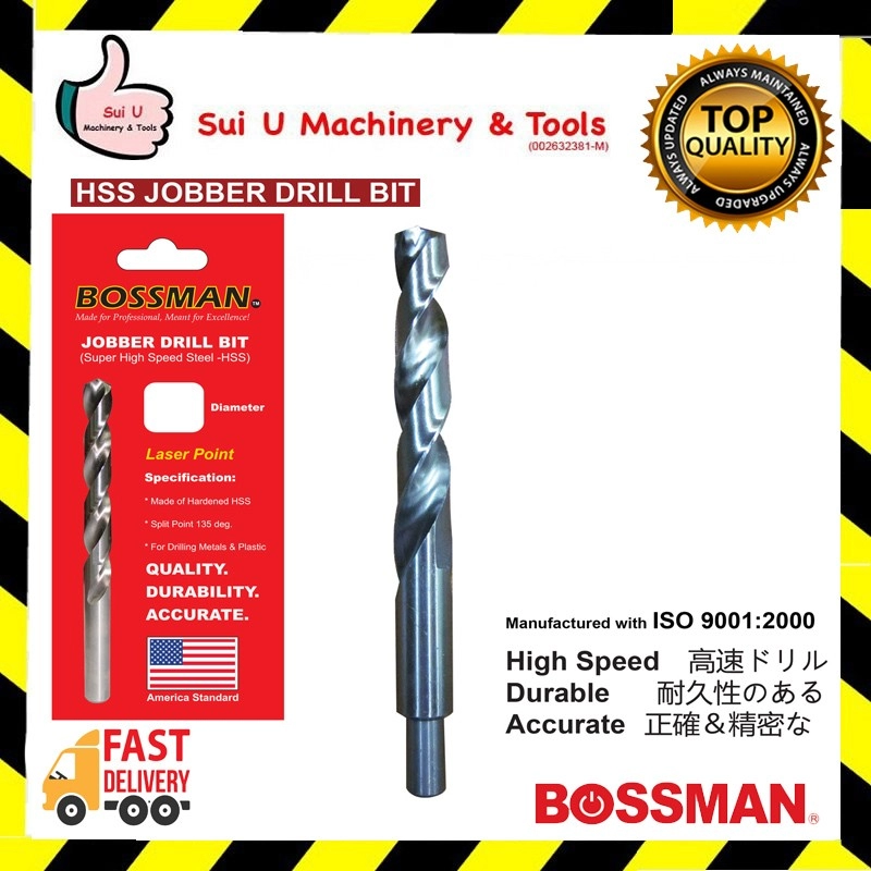 BOSSMAN HSS Jobber Drill Bit Super High Speed Steel size 13.5~25.0