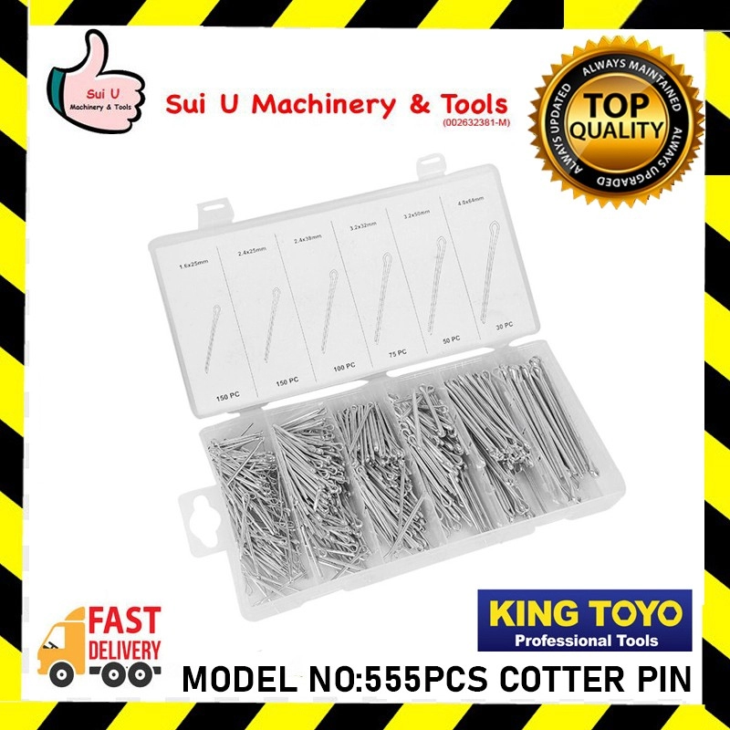 KING TOYO KTCPA-555 555 PCS Cotter Pin Assortment