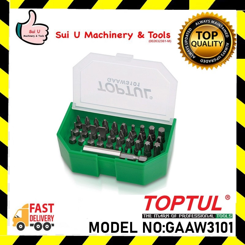 TOPTUL GAAW3101 / GAAW 3101 31pcs Screwdriver Bit Set