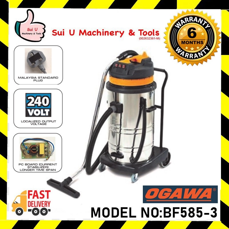 OGAWA BF585-3 / BF585-3E 80L Industrial Wet & Dry Vacuum Cleaner 3000W