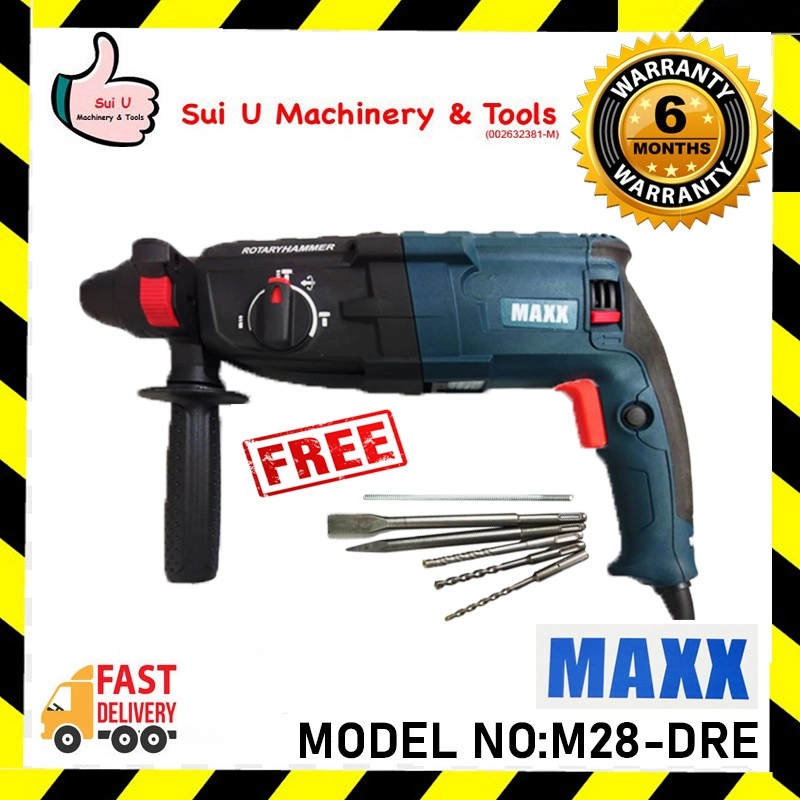 MAXX M28-DRE / M28DRE / M28 DRE Professional Rotary Hammer 950W 220/240V