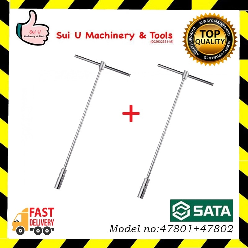 SATA 47801 T-Handle Flex Spark Plug Socket 16mm with 47802 T-Handle Flex Spark Plug Socket 21mm