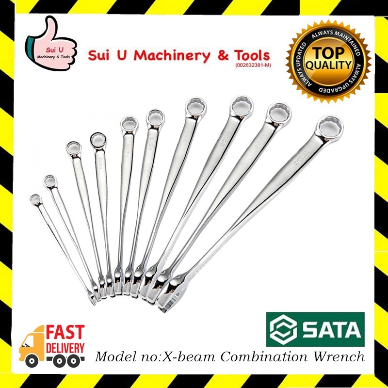 SATA 40281-40292 12PCS 8MM~19MM X-Beam Combination Wrench Set
