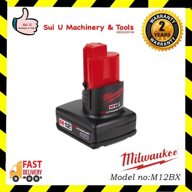 MILWAUKEE M12B3 M12™ 3.0AH REDLITHIUM™-ION COMPACT BATTERY