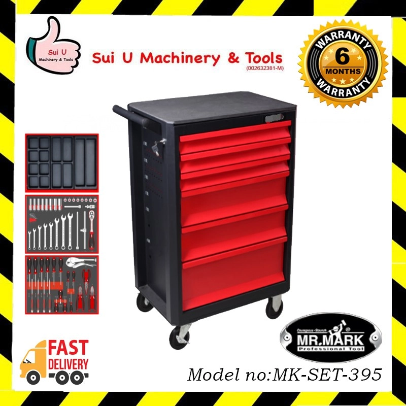 MR. MARK MK-SET-395 61pcs 6-Drawer Trolley Tools Set