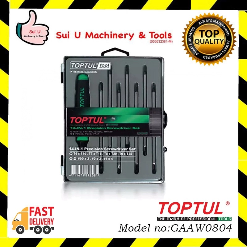 TOPTUL GAAW0804 8pcs 14-In-1 Precision Screwdriver Set