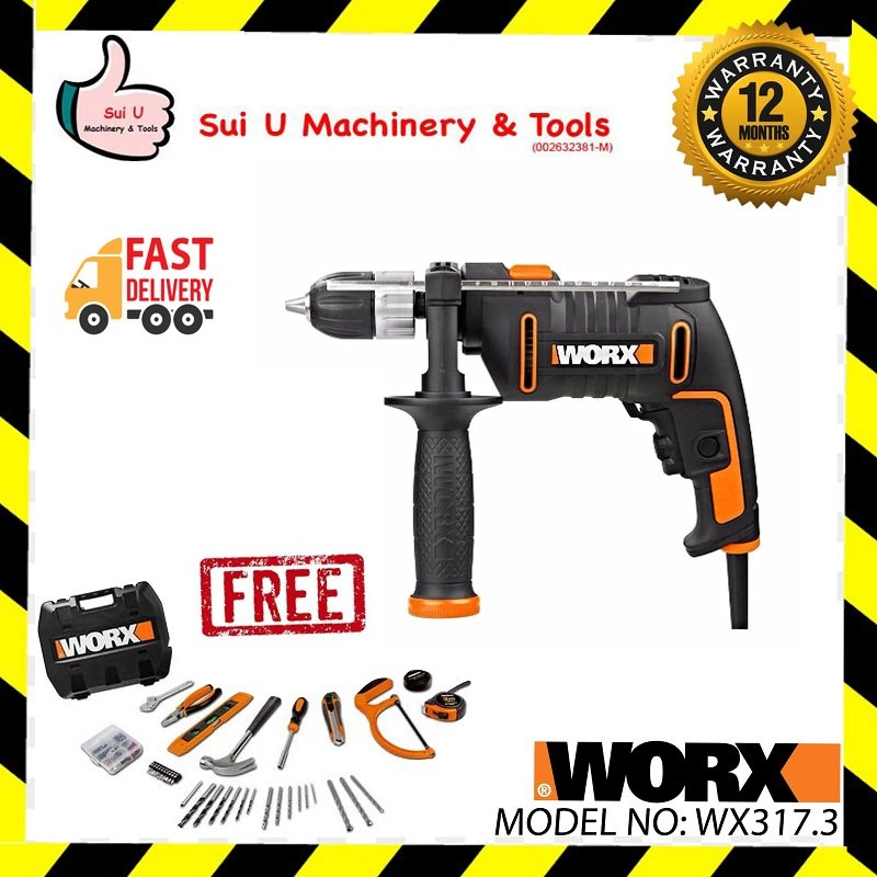 WORX WX317.3 Impact Drill with Accessories Set