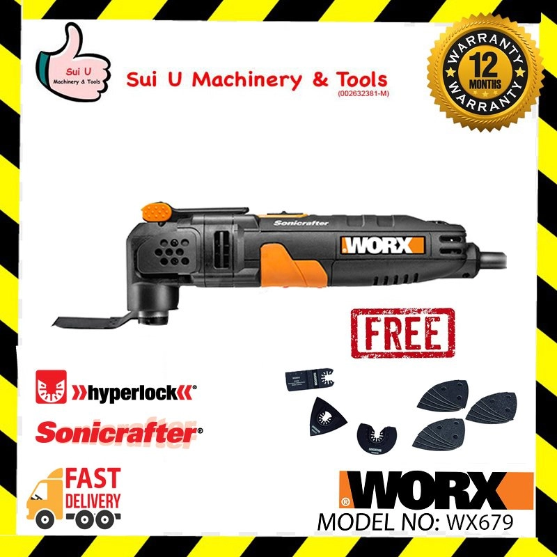 WORX WX679 Universal & Hyperlock Sonicrafter / Oscillation Multi-Tool 250W