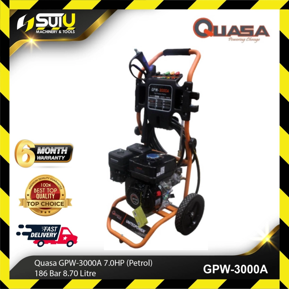 Quasa GPW-3000A 7.0HP (Petrol) 186 Bar 8.70 Litre / Min Industrial HPC